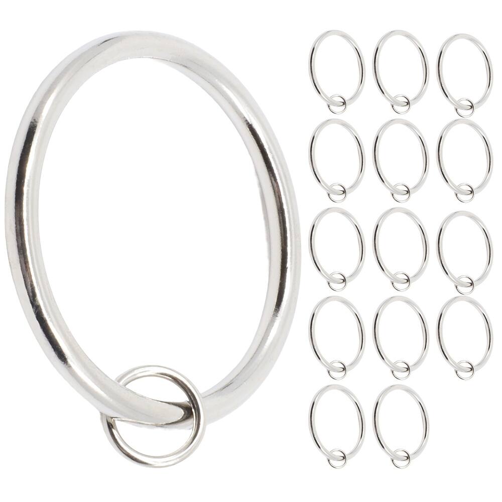 Meriville 2-Inch Inner Diameter Metal Flat Curtain Rings with Eyelets