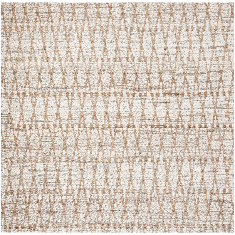 SAFAVIEH Handmade Cape Cod Viseslava Coastal Jute Rug - 6' Square - Silver/Natural