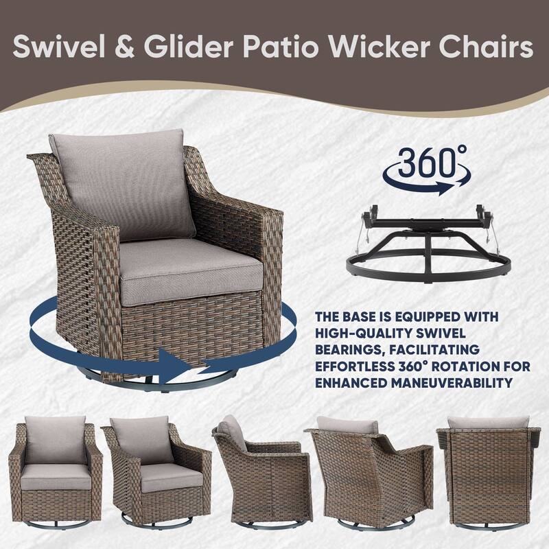 Pocassy All-Weather Rattan Patio Funiture Set