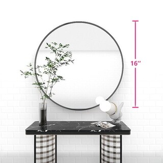Black Round Mirror Circle Mirror Large Round Wall Mirror for Bathroom ...