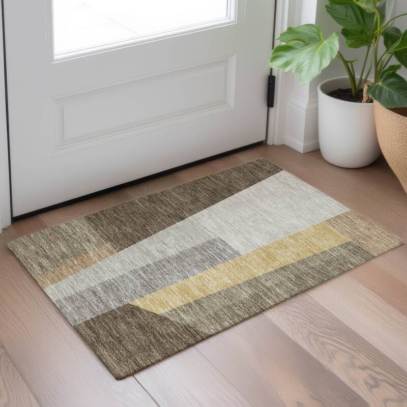 Machine Washable Indoor/ Outdoor Contemporary Jolie Chantille Rug