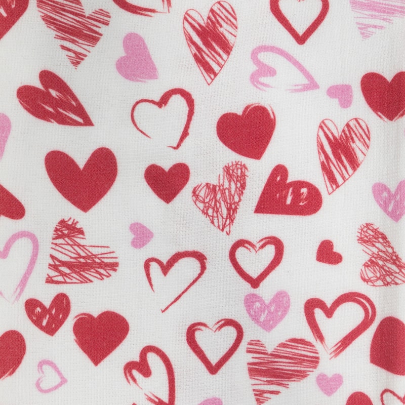 Set of 2 Hearts and Pink Plaid Valentine's Day Kitchen Tea Towels 26"