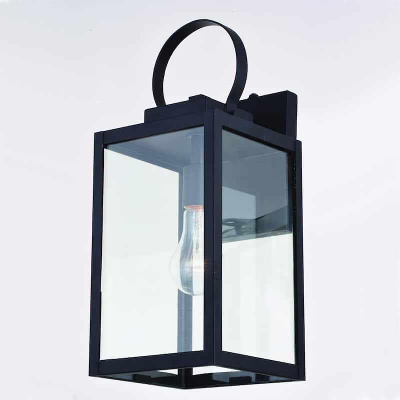 Medinah 1 Light Dusk to Dawn Outdoor Wall Lantern Clear Glass