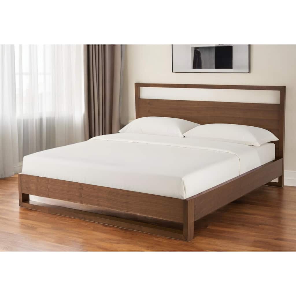 HomeRoots Brown Wood And California King Bed Frame