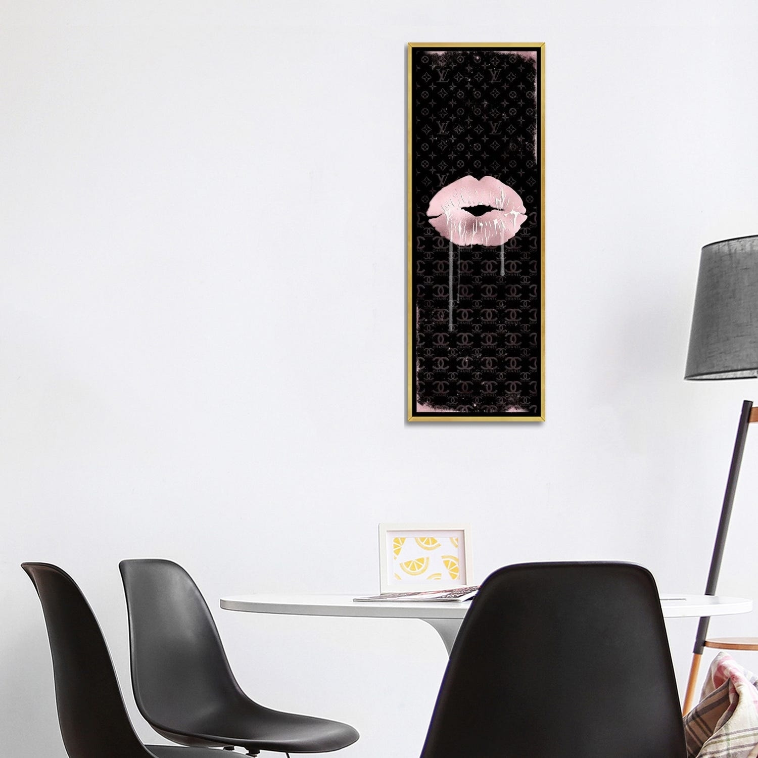 Pomaikai Barron Canvas Wall Decor Art Prints - I Do Rose Gold Lips ( Fashion > Hair & Beauty > Lips art) - 36x12 in