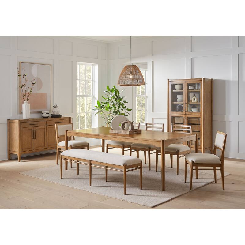 Modern Wood Display Cabinet, Dining Storage, Bookcase, Fully Assembled, Brown - 40w x 72h x 18d