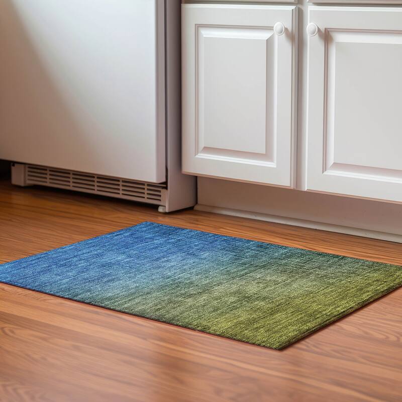 Premium Washable Super Soft Modern Ombre Mayfield Rug - Olive - 1' 8" x 2' 6" - Rectangle