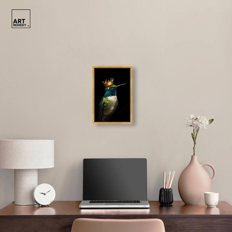 Crowned Azure Bird II Canvas by Art Remedy