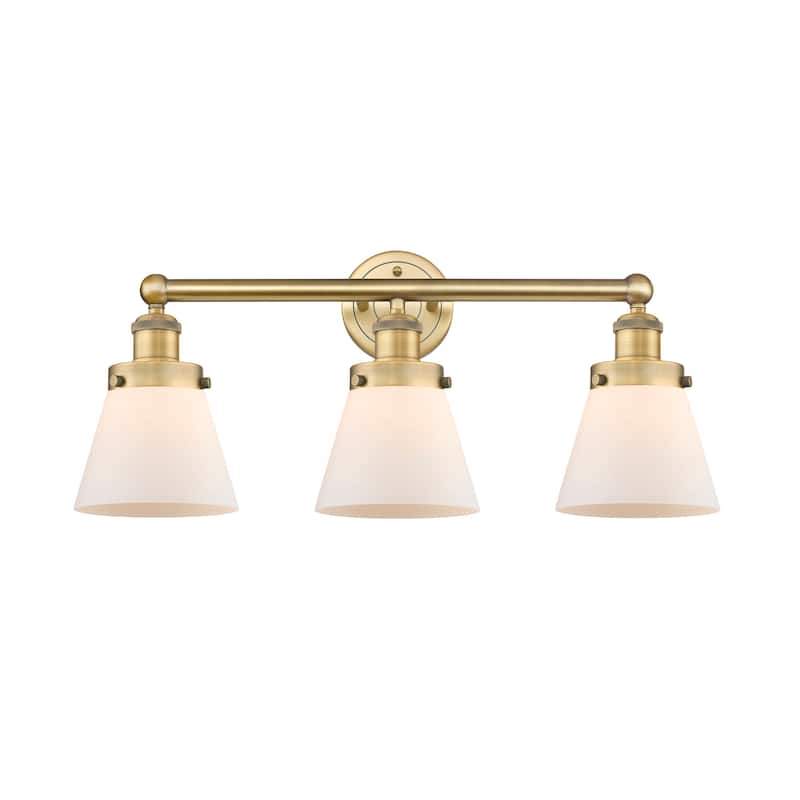 Innovations Lighting 616-3W-10-25 Cone Vanity Cone 3 Light 25" Wide - Brushed Brass / Matte White