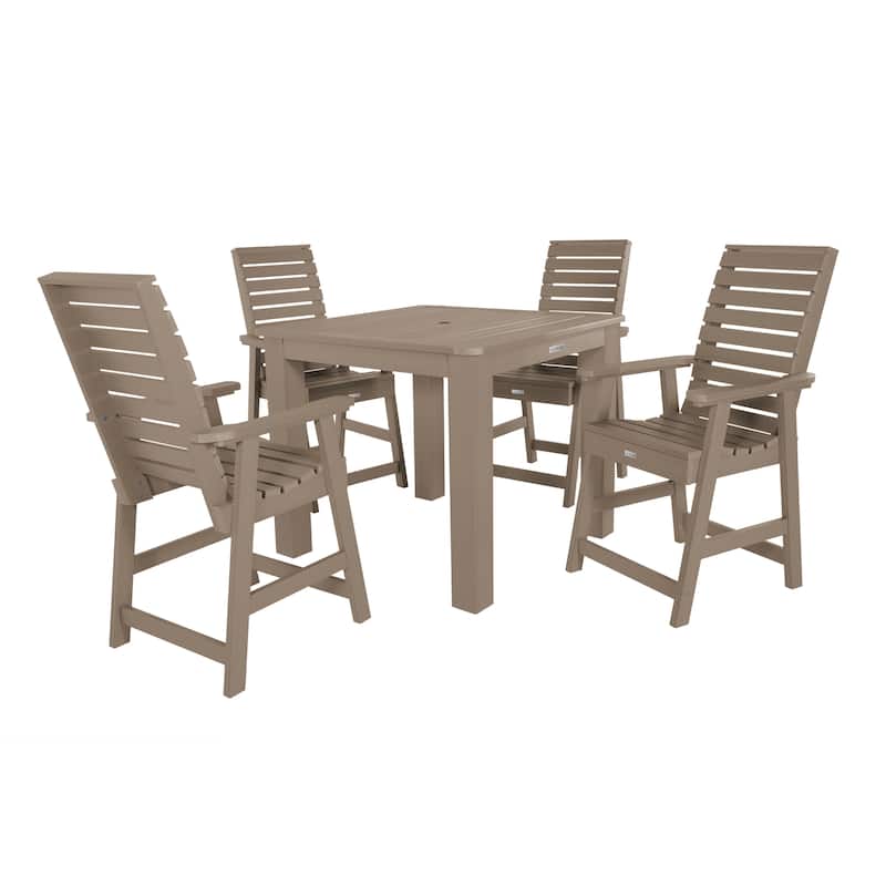 Weatherly Counter Height 5-piece Outdoor Dining Set - Woodland Brown