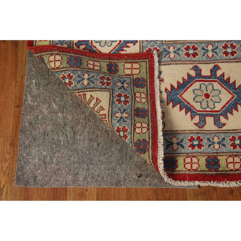Hand Knotted Oriental 100% Wool Carpet Traditional Geometric Red Kazak Area Rug - 12' 10'' X 9' 6''