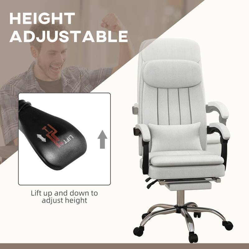 Vinsetto Microfibre Vibration Massage Office Chair, Heated Reclining Computer Chair with Footrest