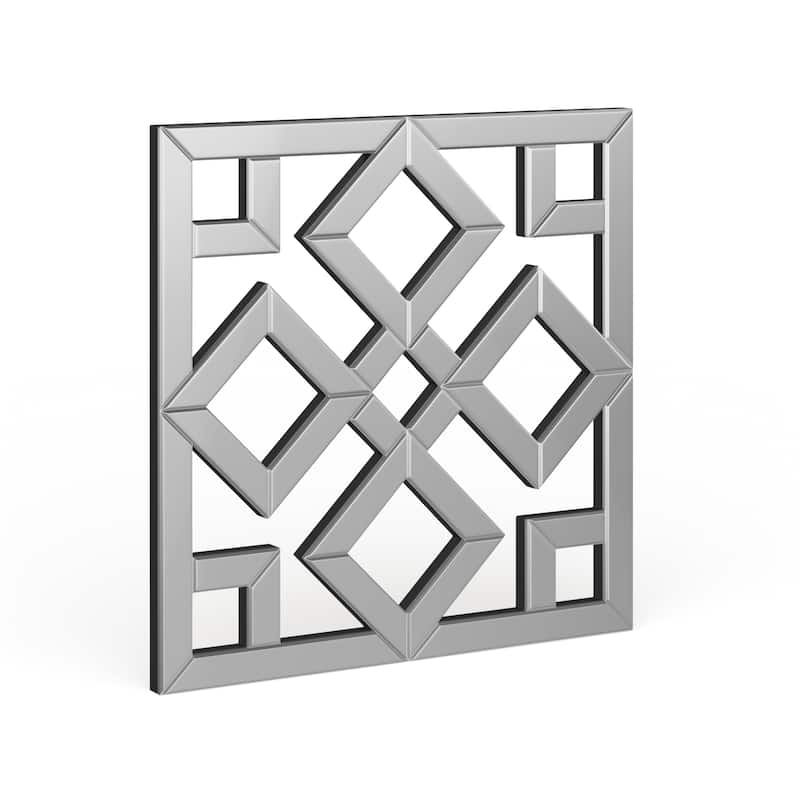 Allan Andrews Moira Decorative Accent Lattice Square Wall Mirror - Mirrored - 20" H x 20" W x 1" D - Mirrored