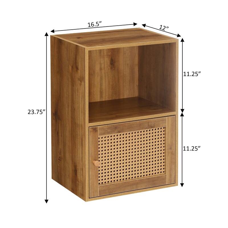 Convenience Concepts Xtra Storage Boho Weave 1 Door Cabinet with Shelf