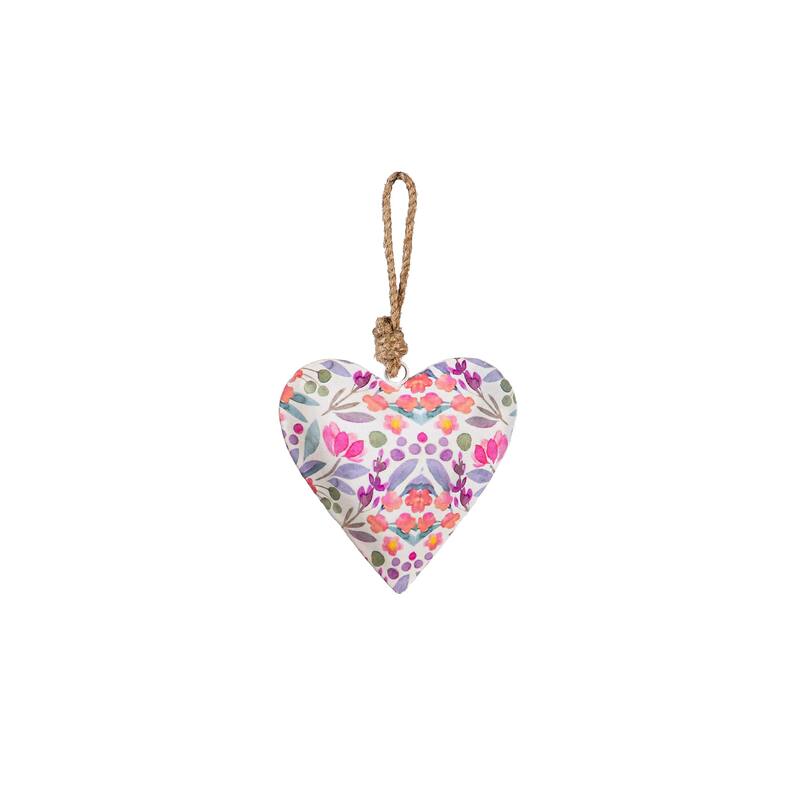 Petal Paradise Heart Shaped Metal Hanging Décor, Set of 3