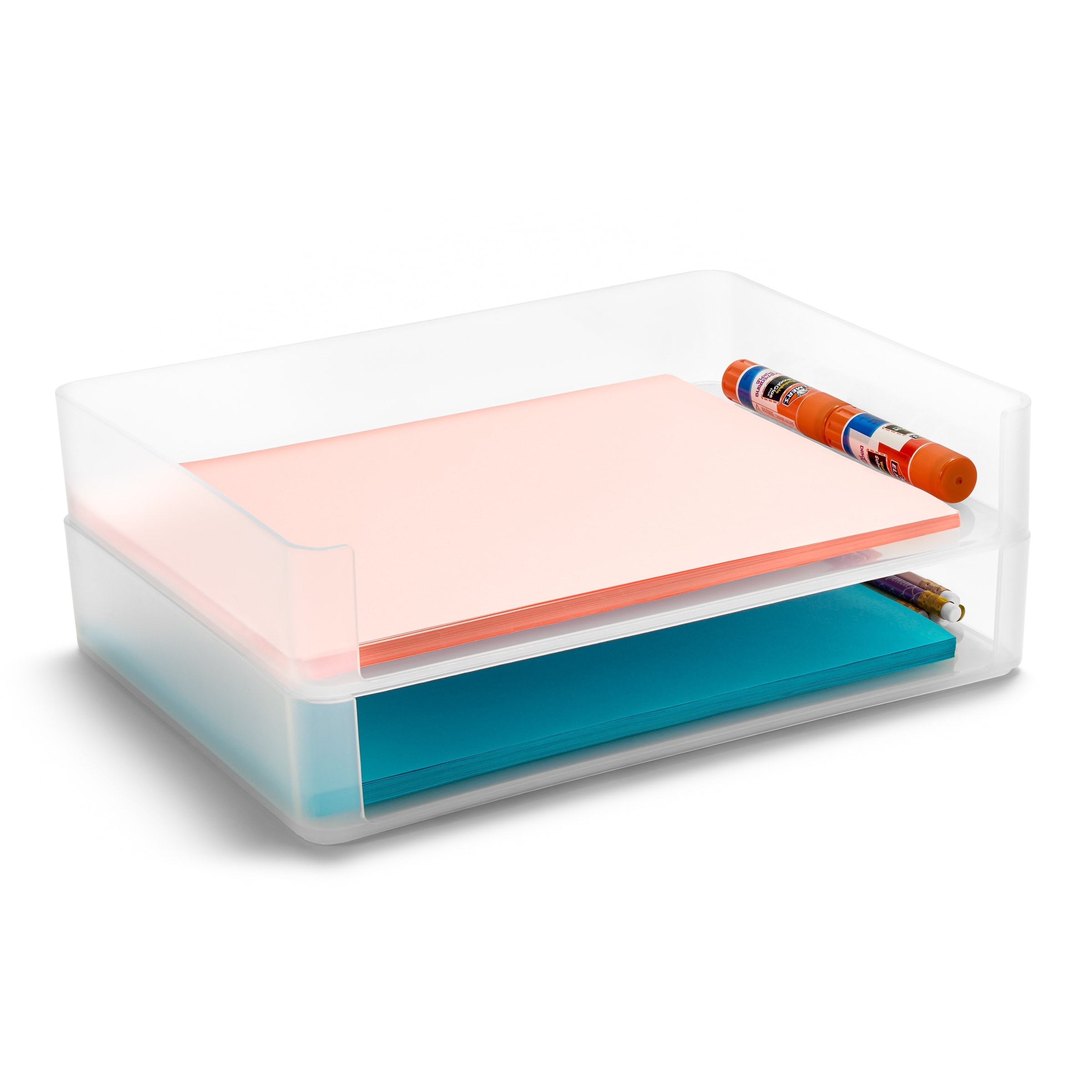 Sorbus Stackable Letter Tray Desk Organizer, Plastic Paper File Storage, 2-Piece Set