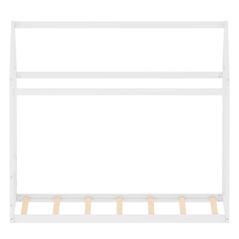Queen Size Wooden House Bed with Headboard
