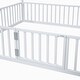 preview thumbnail 35 of 49, Metal House Bed with Fence, Roof, and Door for Kids