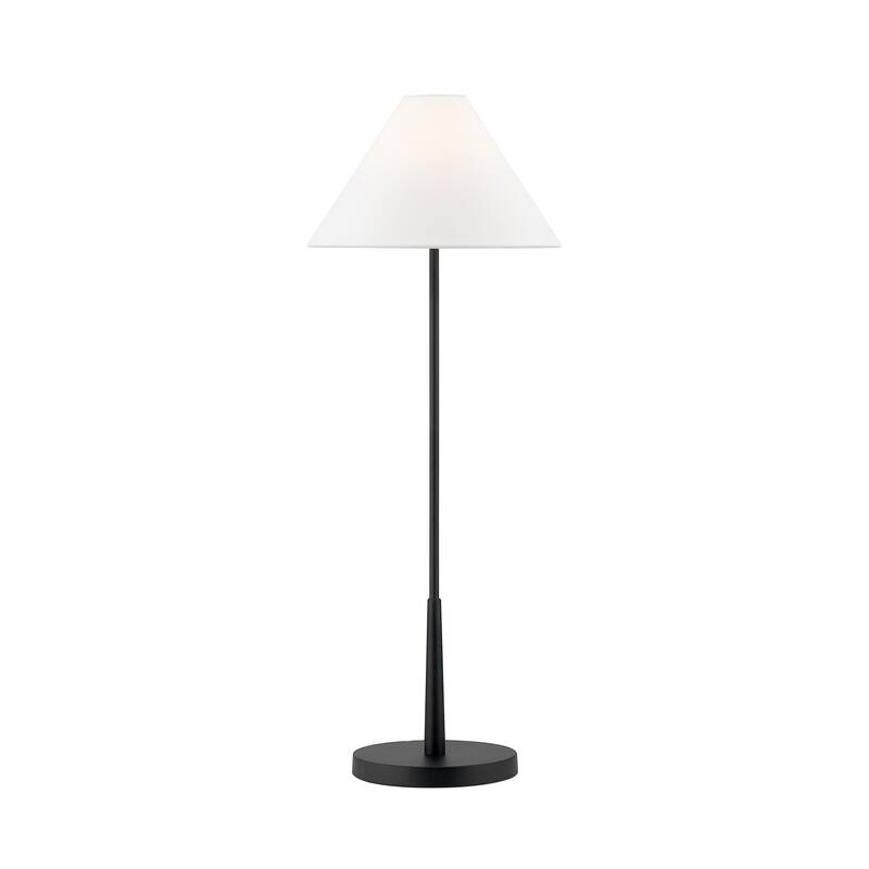 Barry 32" Buffet Lamp with Linen Shade, Black
