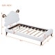 preview thumbnail 31 of 42, Full Size Upholstered Platform Bed with Animal Shaped Headboard