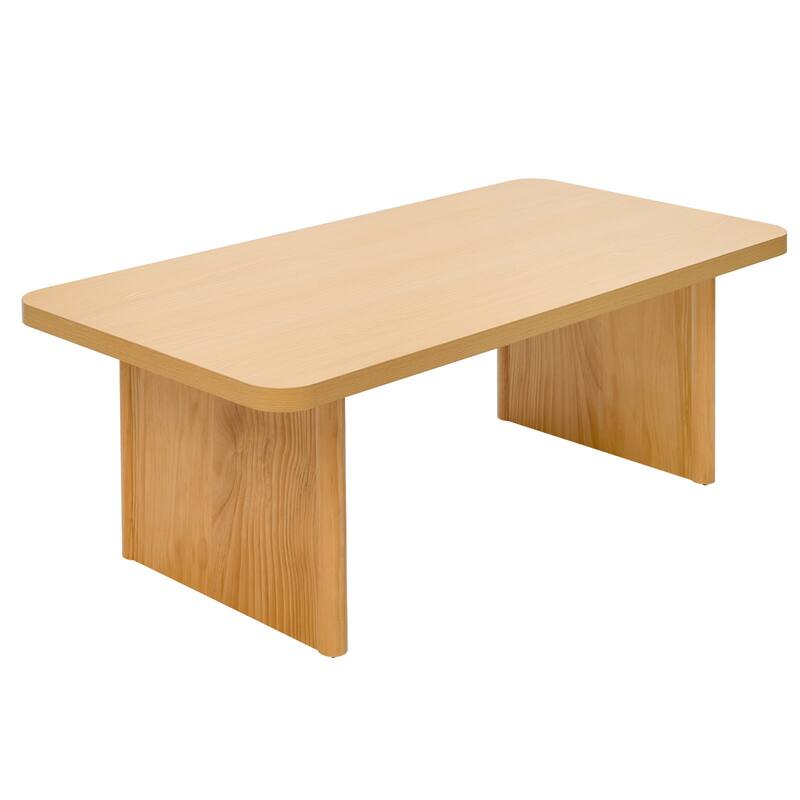 47-Inch Rectangular Center Coffee Table with Solid Pine Wood Legs - 47.24"L x 23.62"W x 17.13"H
