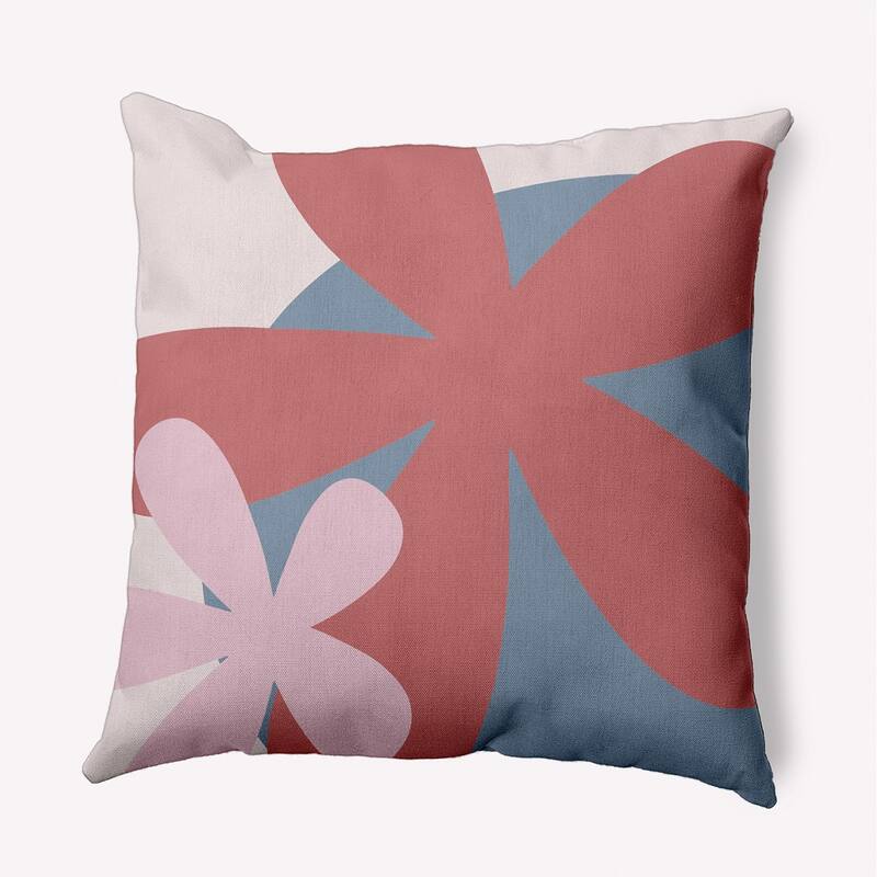 Bold Flowers Polyester Indoor Pillow - Bright Mauve Pink - 16" x 16"