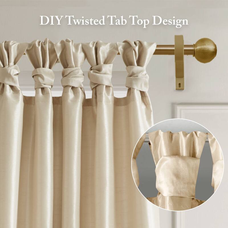 Madison Park Emilia Twist Tab Total Blackout Window Curtain Panel