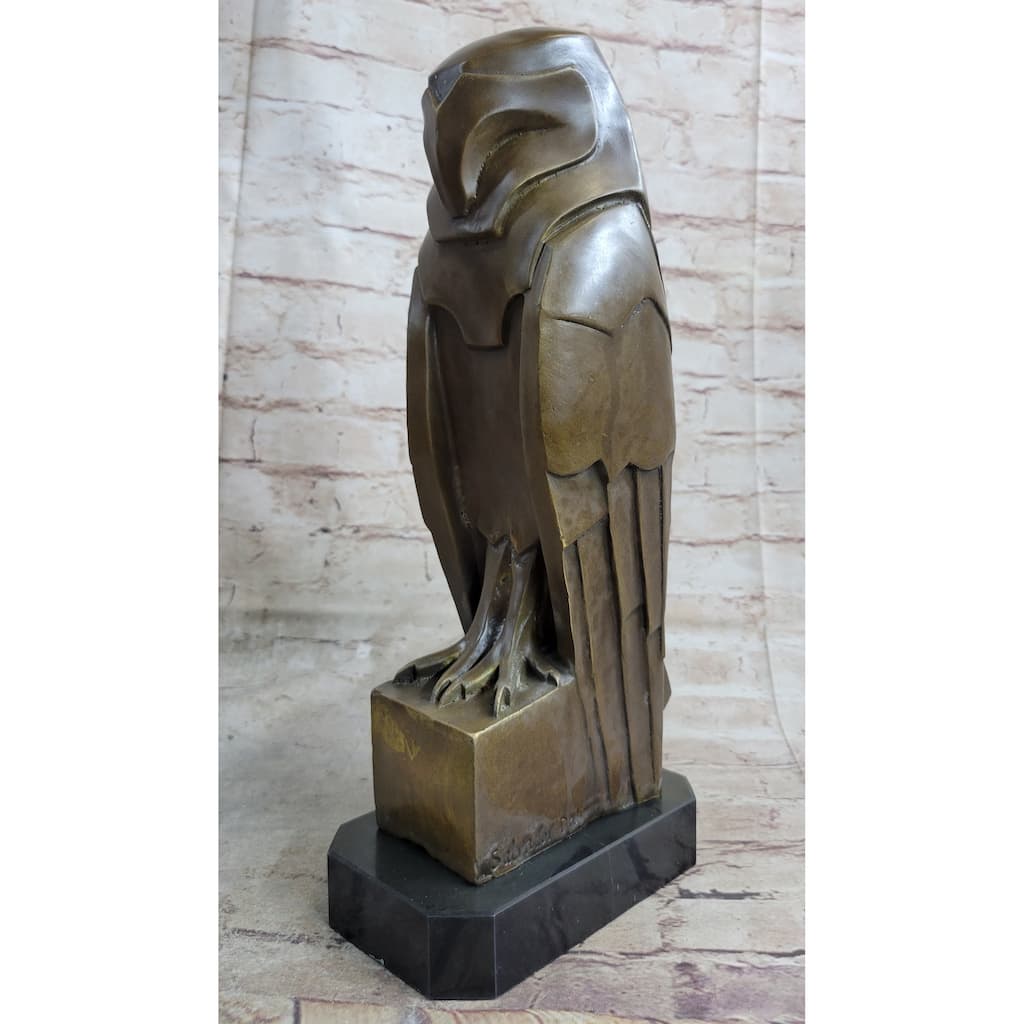 Salvador Dali Abstract Modern Art Owl Bronze Sculpture Marble Statue Home Decor