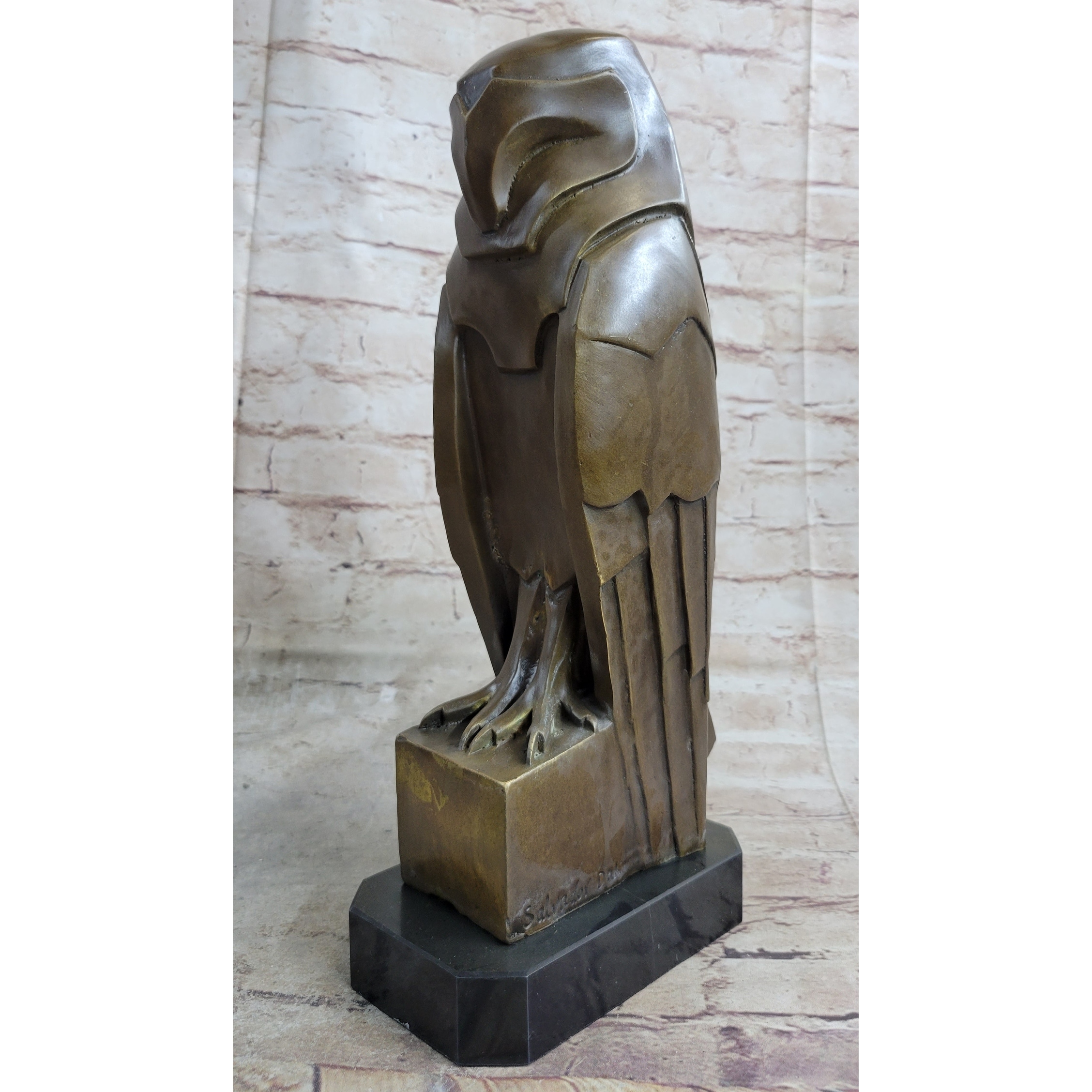 Salvador Dali Abstract Modern Art Owl Bronze Sculpture Marble Statue Home Decor