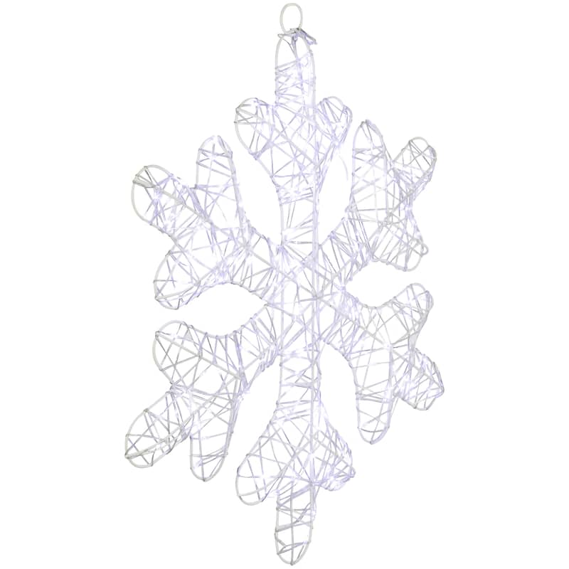 LED Lighted Twinkle Snowflake Outdoor Christmas Decoration - 23.5" - Cool White