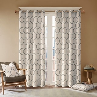 Madison Park Geo Embroidered Window Curtain Panel