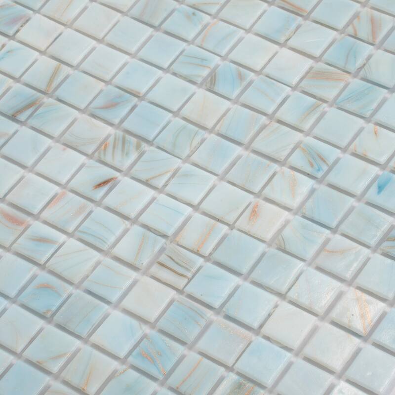 Apollo tile 12" x 12" Celestial Glossy Pastel Blue Glass Tile (20 sq ft/case) - 20 Pack