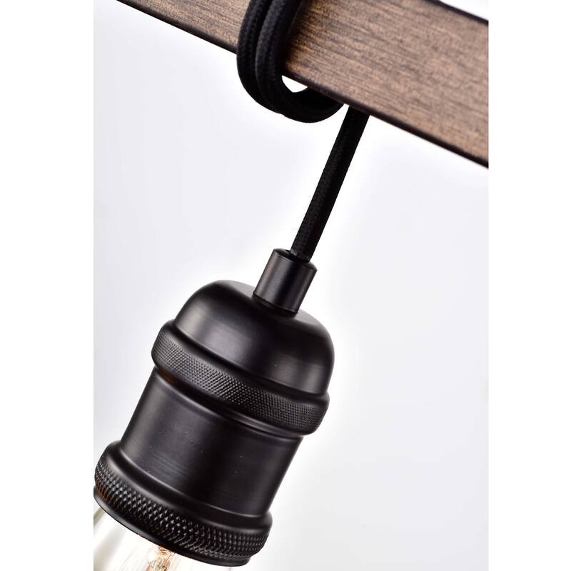 Betisa 6-light Antique Black and Faux Wood Grain Finish Wall Sconce
