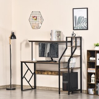 HOMCOM Computer Desk Workstation Laptop Drawer Shelf Home Office Study Table 