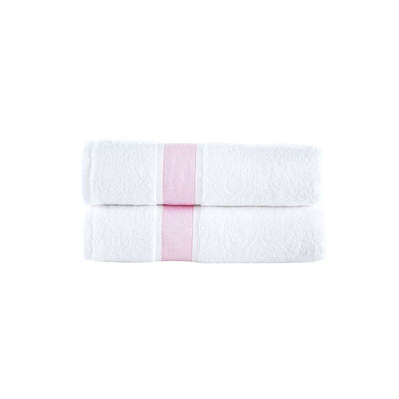 Brooks Brothers Ottoman Rolls 2 pcs Bath Towels - Pink