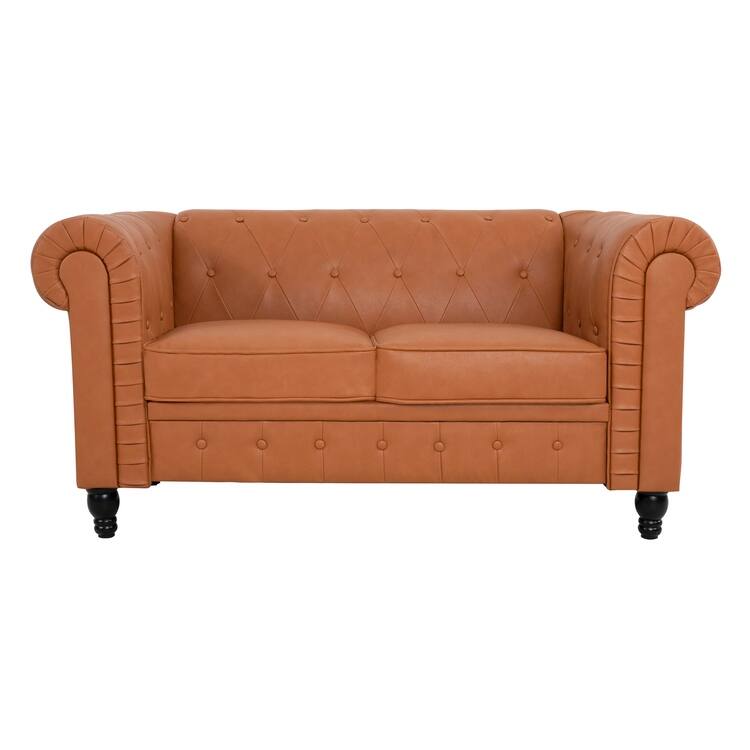 Emery Chesterfield Loveseat, Luxurious Comfort for Cozy Living Rooms, Mid-Century Modern couch, Elegance & Serenity