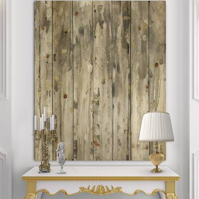 Designart 'The Modern Grey Forest III' Farmhouse Print on Natural Pine Wood