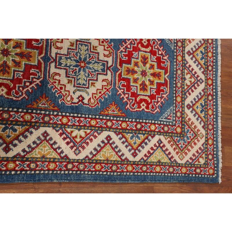 Blue Kazak Accent Rug Handmade Wool Carpet - 2'9" x 4'1"