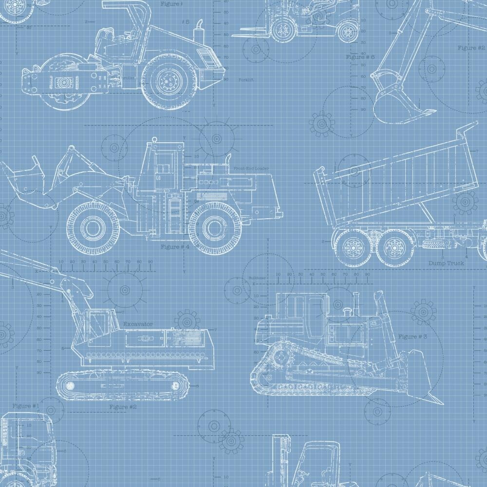 Shop York Wallcoverings Ks2352 Cool Kids Construction Blueprint