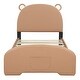 preview thumbnail 3 of 14, Twin Size Upholstered Platform Bed with Bear-Shaped Headboard and Footboard, Storage Pocket Design