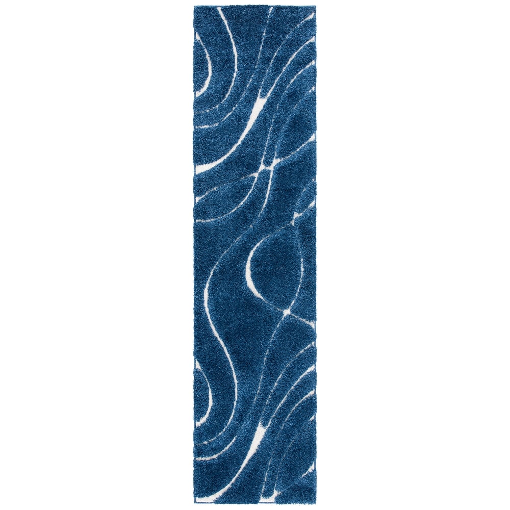 SAFAVIEH Florida Shag Staka Abstract Waves 1.2-inch Area Rug
