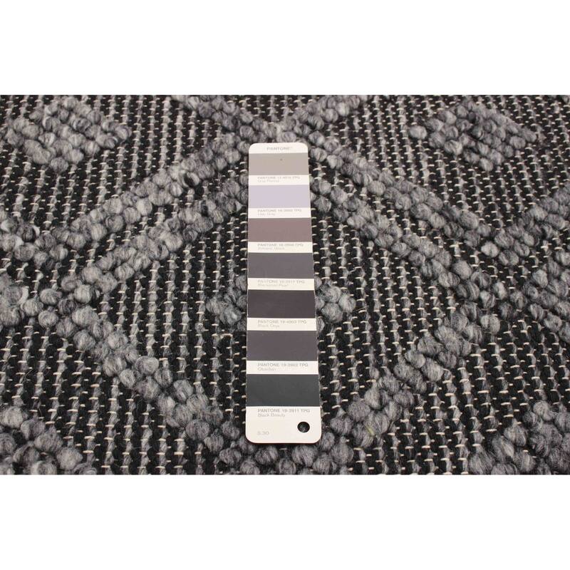 ECARPETGALLERY Braid weave Sienna Black Wool Rug - 5'1 x 7'3