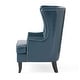 preview thumbnail 7 of 14, Canterburry High Back Bonded Leather Wing Chair by Christopher Knight Home