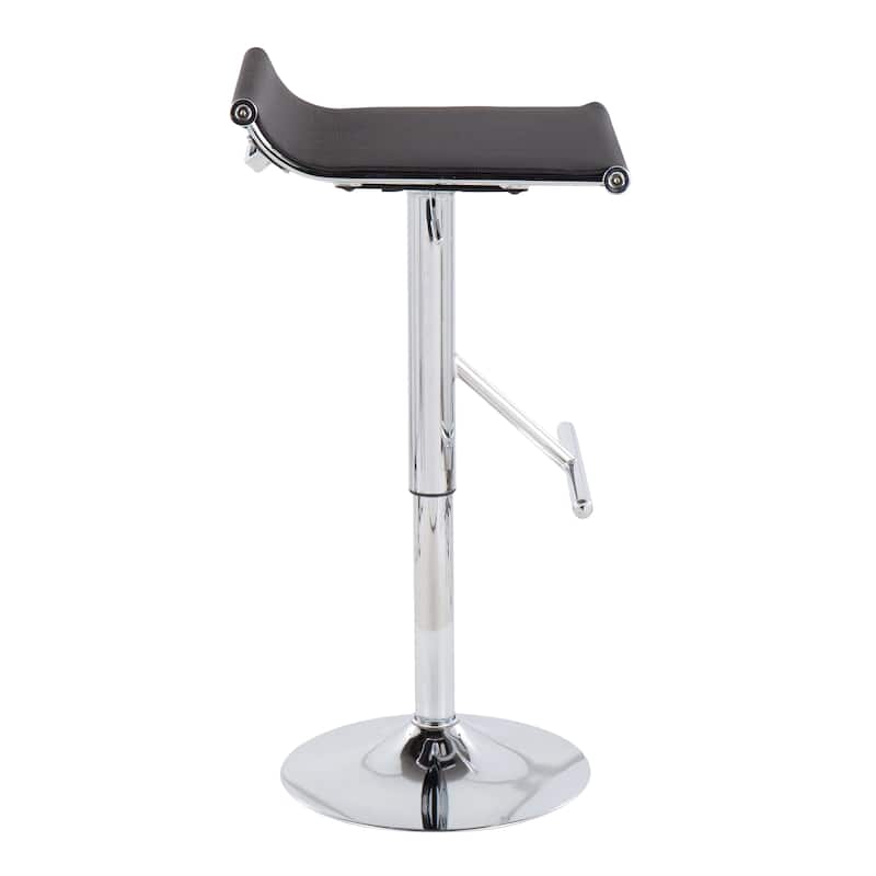 Lumisource Mirage Ale Adjustable Bar Stool in Chrome and Silver Mesh - 18"Lx16"Wx26.25-35"H