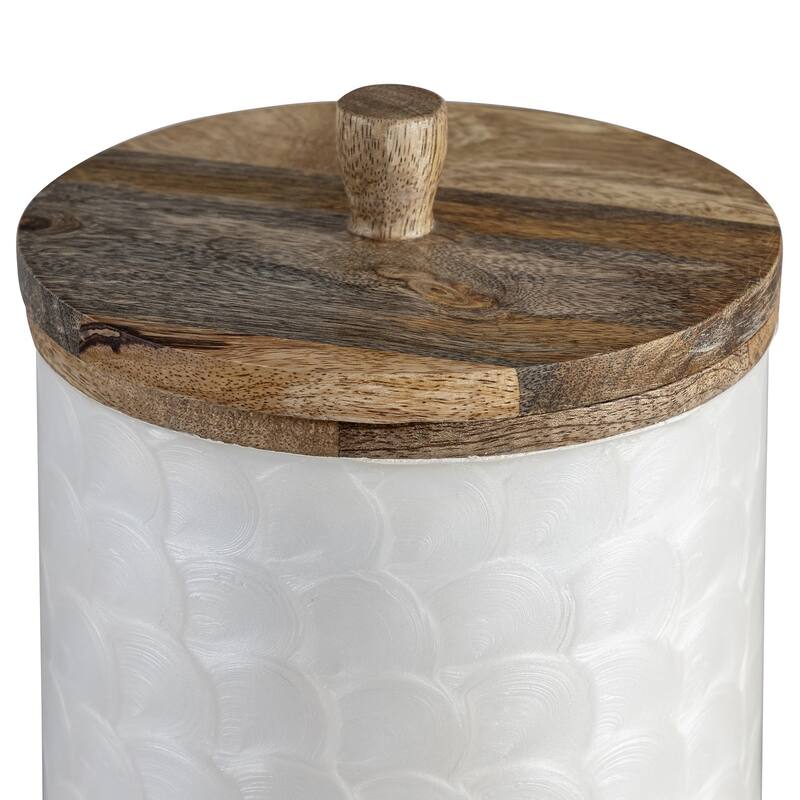 Mango Wood Canister Set of 2 Nested Pack
