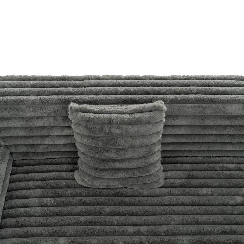 Sectional Upholstered Sofa with Convertible Upholstered Chair