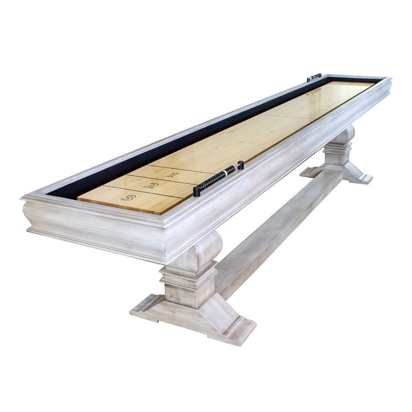 slide 2 of 14, Hathaway Montecito 12-ft Shuffleboard Table - Driftwood Finish