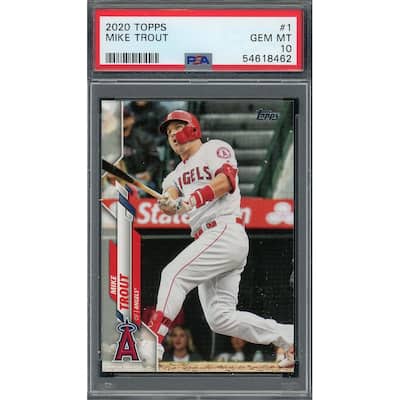 Mike Trout 2020 Topps Baseball Card #1 Graded PSA 10 - 8'6" x 11'6"