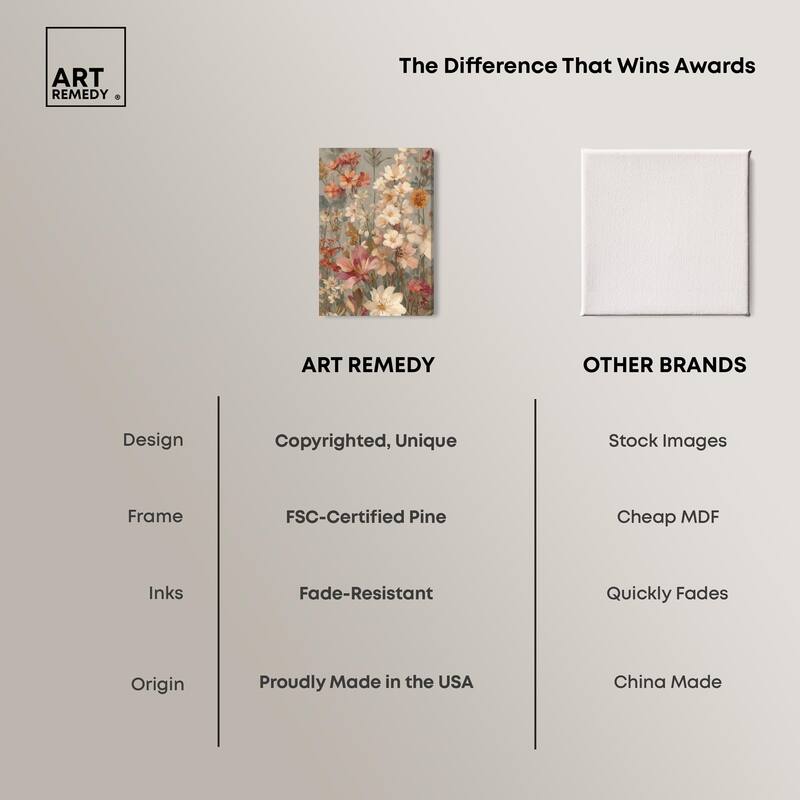 Soft Cream Wilds Canvas by Art Remedy, Gallery Wrapped