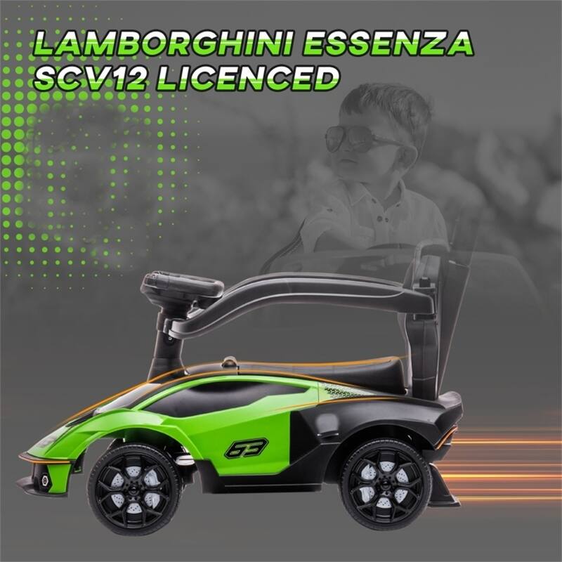 Baby Under-Seat Storage Ride-On Sliding Car with Detachable Push Handle and Steering Wheel - 34" L x 15.75" W x 35.25" H